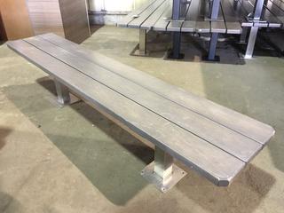 Wood Bench With Metal Legs, 84"L x 17"W x 18"H.