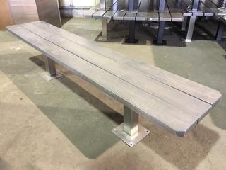 Wood Bench With Metal Legs, 84"L x 17"W x 18"H.