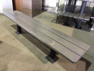 Wood Bench With Metal Legs, 84"L x 17"W x 18"H.