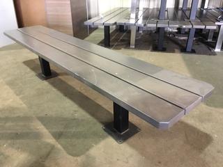 Wood Bench With Metal Legs, 84"L x 17"W x 18"H.