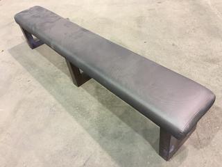 Faux Leather Bench With Wooden Supports, 95"L x 15"W x 18-1/2"H.