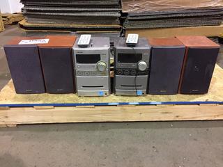 (2) Sony Micro Systems c/w Speakers & Remotes.