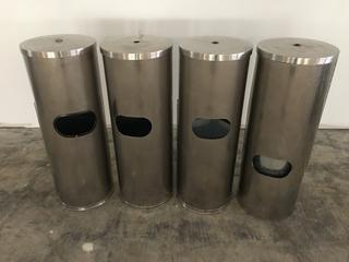 (4) Stainless Steel Gym Wipes Dispenser.
