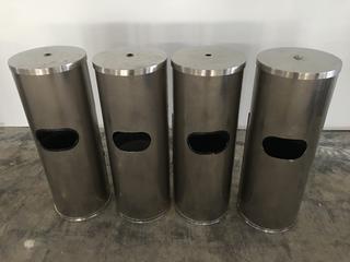 (4) Stainless Steel Gym Wipes Dispenser.