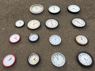 Quantity of Assorted Wall Clocks.