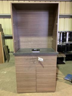 2- Door Towel Drop, 36"x 17.5"x 73.5".