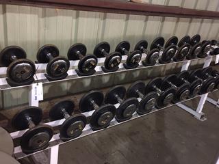 Apex Dumbbell Rack w/ Heavy Metal 10lbs - 37.5lbs Dumbbell Set.