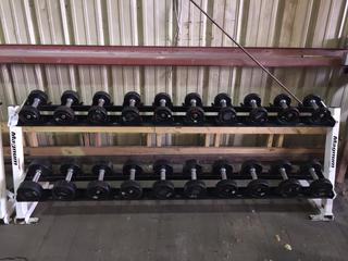 Magnum Dumbbell Rack w/ 5lbs - 27.5lbs Dumbbell Set, S/N 41449.