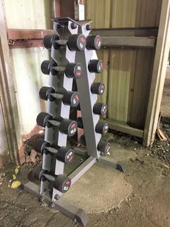 Small Dumbbell Rack w/ GPI 10lbs - 12.5lbs Dumbbell Set.