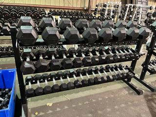 Dumbbell Rack w/ York 8lbs - 60lbs Dumbbells.