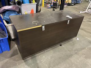2-Section Horizontal Storage  Cabinet, 60.5"x 24"x 29" *Contents Not Included*