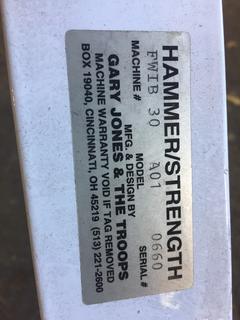 Hammer Strength Incline Bench FWIB A01, S/N 0660
