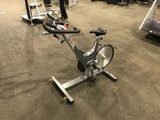 Keiser M3 Spin Bike c/w Self-Tensioning Poly V-Belt Drive & Monitor. S/N 121010-28424.