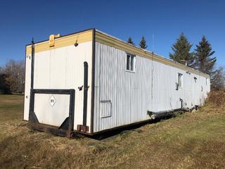 1997 12ft X 160ft Rapid Camp Double Ended Triple Skid Mtd Wellsite C/w 120-240V, Single Phase, Water Storage, (4) Beds, (2) Showers, (2) Toilets, (2) Kitchens, Laundry, AC, (2) Propane Pigs. SN 9712562LTB
