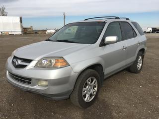 2005 Acura MDX AWD SUV c/w 3.5L V6 24V, Auto, A/C, Entertainment Package, Heated Seats, Sun Roof, Showing 205,400 Kms, VIN 2HNYD18925H002197