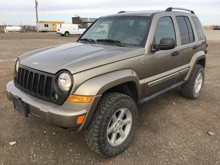 2007 Jeep Liberty Limited 4x4 SUV c/w 3.7L V6, Auto, A/C, Tow Hitch Receiver, Showing 244,259 Kms, S/N 1J4GL58K787W639995