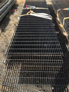 Quantity of Steel Grating 1" Thick Approx. 3'x11' and (1) 3'x14'. Control # 8229.