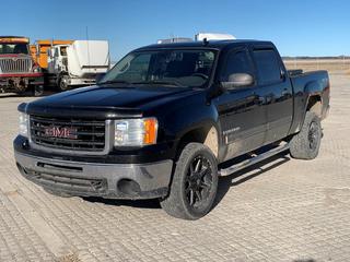 2009 GMC Sierra 1500 Crew Cab 4x4 P/U c/w 5.3L V8 Gas, Auto, A/C, Spray On Box Liner, Tow Hitch Receiver, Tinted Windows, Better Build Storage Box Lock Box, Showing 295,726 Kms, VIN 3GTEK13329G243409