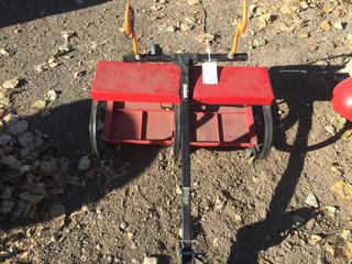 (2) Small Rolling Stools, Pair of Iron Fist Lifting Hooks & Hitch Mount Bike Rack.