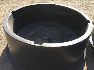 Black Plastic Round Water Tank (6' W & 2' Deep). *Damaged*