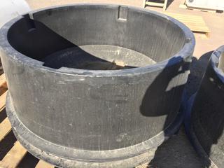 (2) Black Plastic Round Water Tank (6' W & 2' Deep) *Stuck Together*