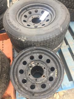 (2) Goodyear Super ST Tires ST 225/75 R15 w/ Rims & (2) Rims.