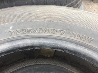 (2) Hankook Optimo H725 Tires P235/60 R17 100T. *No Rims*