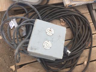 3 Phase 4 Wire 250V Twist Lock Plug & Box and 100' Garden Hose.