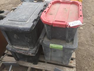 (4) Plastic Tool Box / Totes.