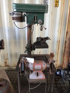 Benchstar 16 MFG. No 16307 Drill Press w/ Baldor Bench Grinder.