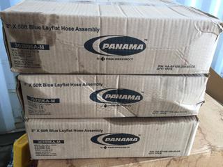 (3) Boxes of 2" x 50' Blue Lay Flat Hose Assembly.