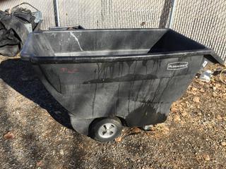 Rubbermaid FG101300 Black Garbage Cart.