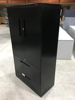 Black Metal Combo Multi-Storage Cabinet 36L x 18"D x 65 1/2"H.