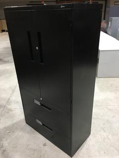 Black Metal Combo Multi-Storage Cabinet 36L x 18"D x 65 1/2"H.