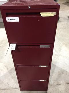 4 Drawer Metal Filing Cabinet 18"W x 30"D x 51 1/4"H.