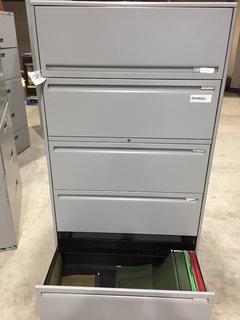 5 High Metal Filing Cabinet 36"W x 18"D x 63"H.