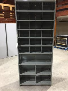 Metal Bin Shelving Unit 36"W x 12"D x 87"H.