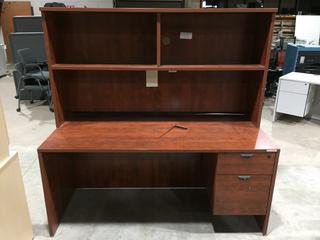 Desk w/ Hutch 65"W x 29 1/2"D x 64 1/2"H.