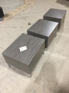 (3) Modern Side Tables 24"W x 20"D x 16"H/ Ea.