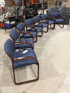 (7) Blue Fabric Guest Chairs.