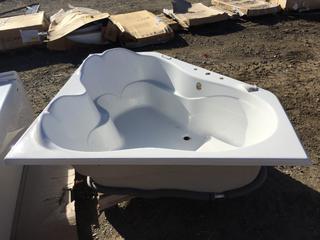 Neptune Triangle Shaped Jet Tub c/w CG Air 120 V, 60 A Blower, Approximately Outside Measurement 5' x 5' x 7' Across.