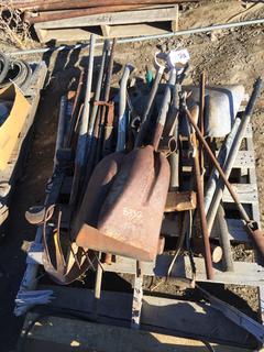 Quantity of Hand Tools, Shovels, Axe, Pitch Fork, Sledge Hammer.