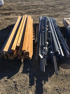 Quantity of 1 1/2" Steel C Channels, Approximately 9'6" Lengths & Laminated 4" x 4" Posts.