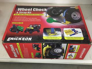 Erickson Wheel Chock & Strap Kit Use With 10" to30" Tires Mix. 1500 LB Vehicle Weight.