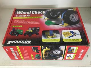 Erickson Wheel Chock & Strap Kit Use With 10" to30" Tires Mix. 1500 LB Vehicle Weight.