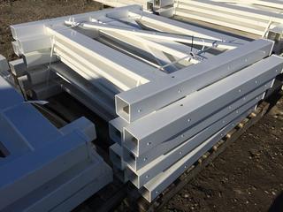 (8) White Vinyl Gate Panels (3 Rail) 59" L x 51" H. 