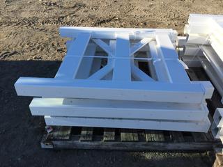 (6) White Vinyl Gate Panels (3 Rail) 47" L x 51" H.