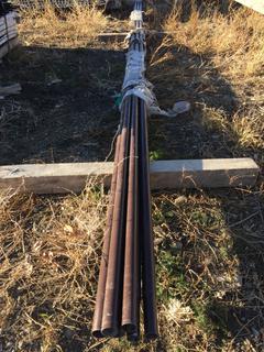 (6) Lengths of 21' Brown Metal Frame Rails, 1 1/2" Thick.