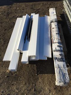 Box of 8' Long Pre-Drilled Wood Railing Kit & White Vinyl Fence Boards (Assorted Sizes).