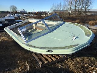 Fiberglass Hulled Boat, 20' L No Motor.